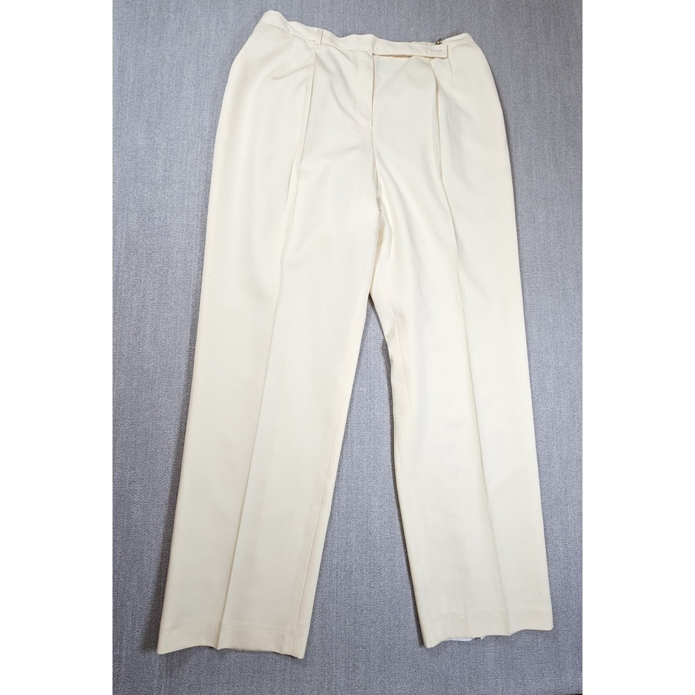 Benard Holtzman Vintage Women's Ivory Wool Dress Pants Straight Leg Sz 12‎